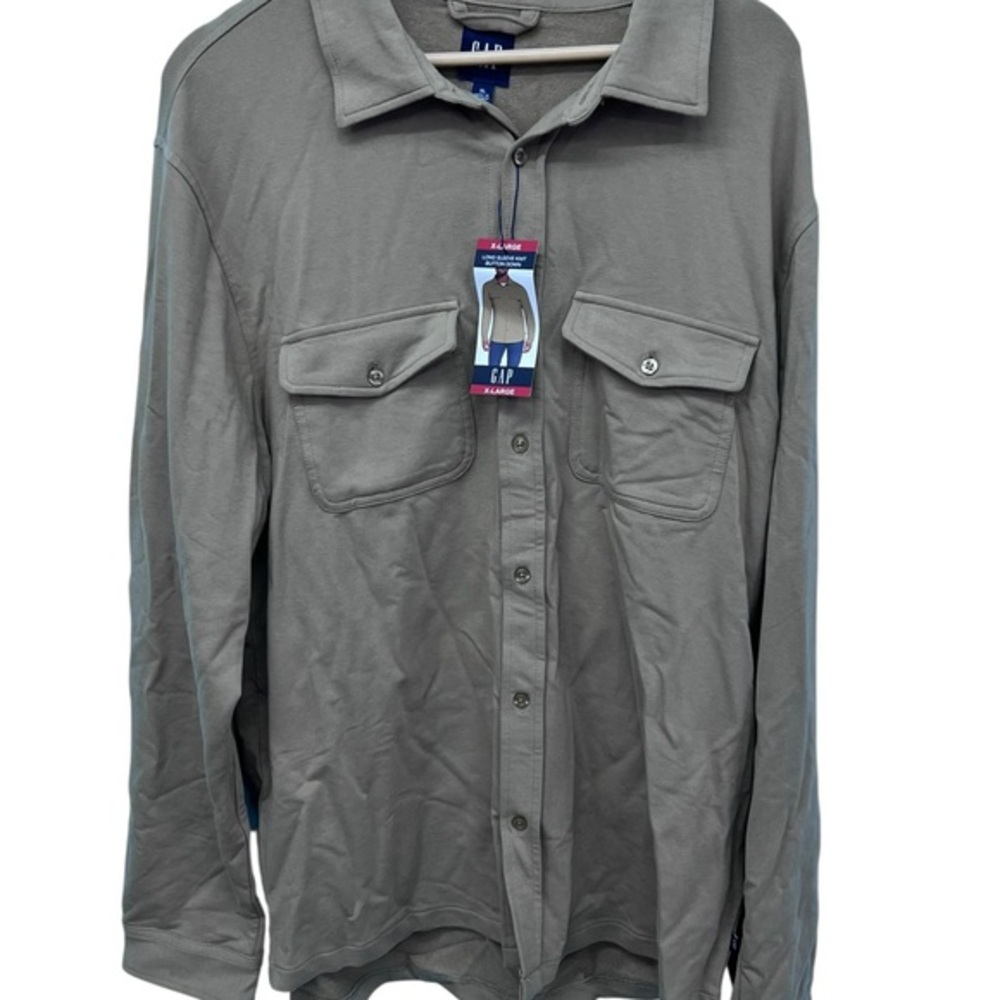 NWT GAP Men's Light Brown Jacket or Long Sleeve Knit Button Down Shirt Size XL
